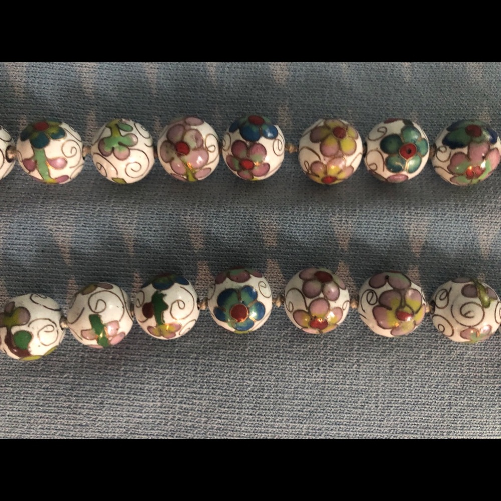 NEW Vintage cloisonné beaded necklace